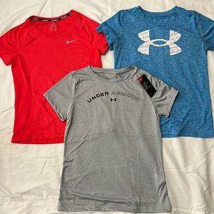 3 Women’s Athletic T’s Nike and Under Armour sz M